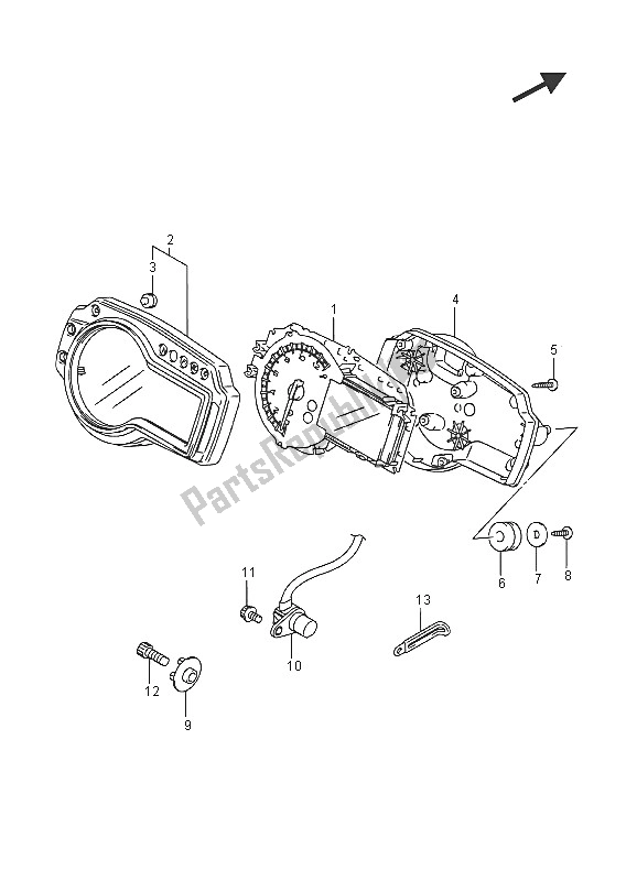 All parts for the Speedometer (gsr750) of the Suzuki GSR 750A 2016