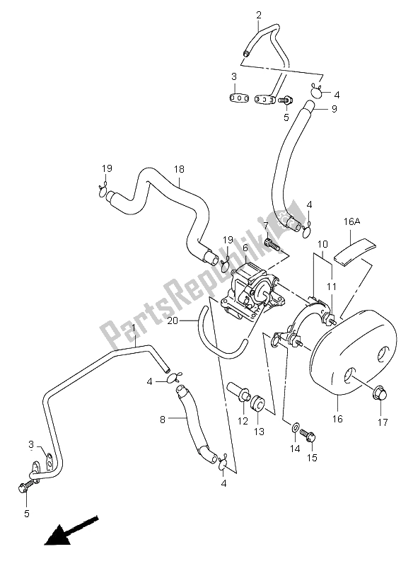 All parts for the Second Air of the Suzuki VL 800Z Volusia 2004