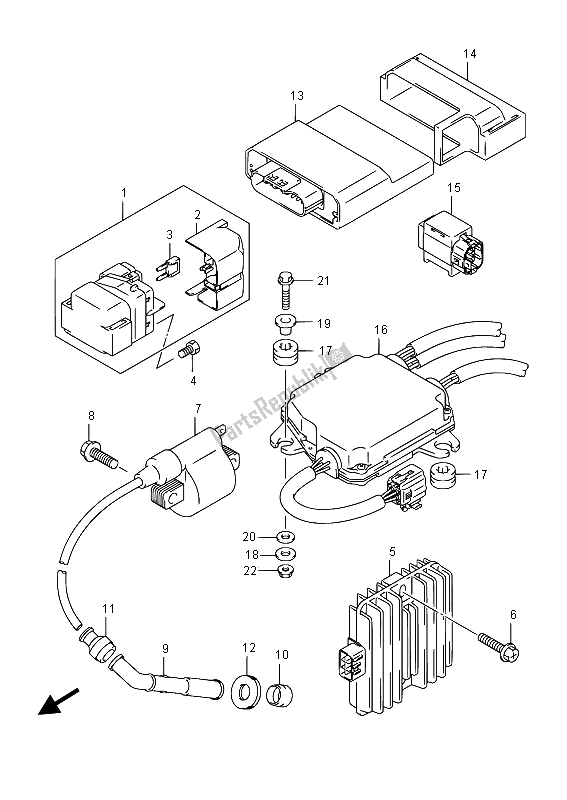 All parts for the Electrical of the Suzuki LT A 750 XPZ Kingquad AXI 4X4 2015