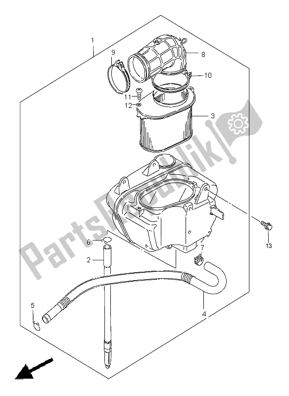 Tutte le parti per il Filtro Dell'aria (posteriore) del Suzuki VS 800 Intruder 2005
