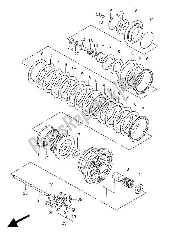 Tutte le parti per il Frizione del Suzuki GSX R 600 1997