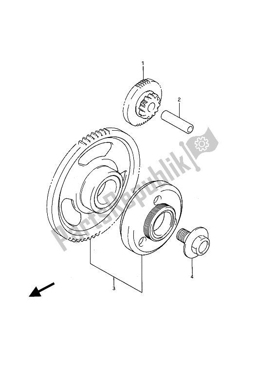 Alle onderdelen voor de Starterkoppeling van de Suzuki GSX 1100F 1994