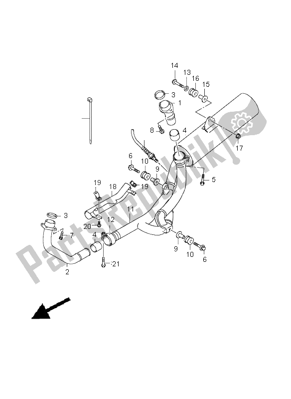 All parts for the Muffler of the Suzuki SV 650 NS 2004