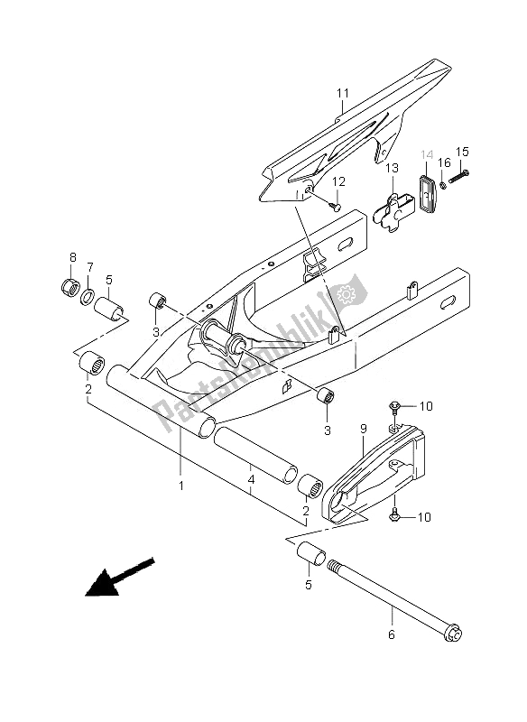 Tutte le parti per il Braccio Oscillante Posteriore del Suzuki GSX 650 FA 2010