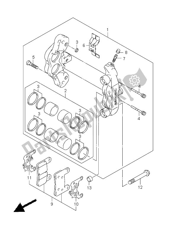 Tutte le parti per il Pinza Anteriore del Suzuki GSX R 600 2009