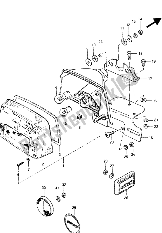 Todas las partes para Luz De Combinación Trasera de Suzuki GS 1100G 1985