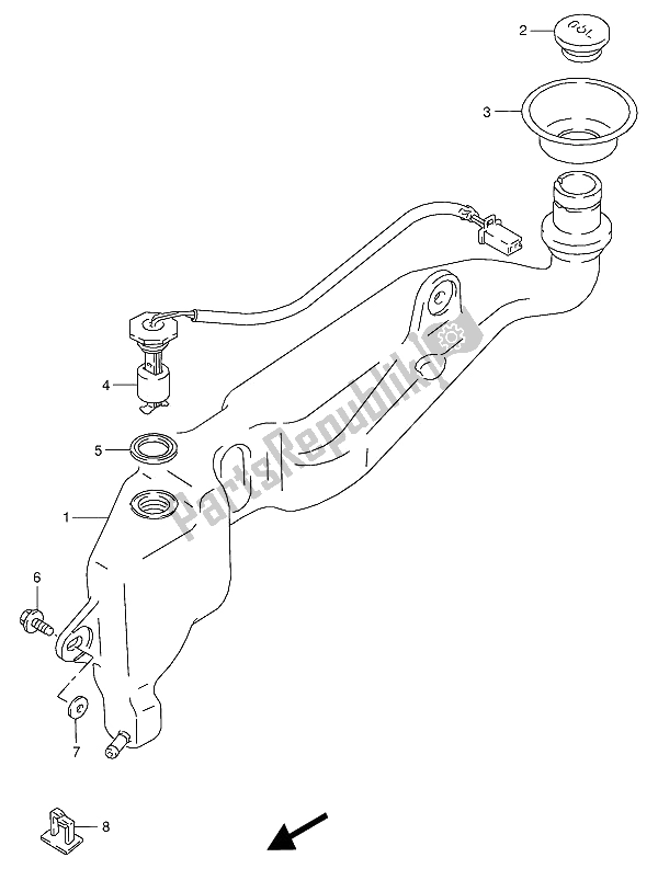 Wszystkie części do Zbiornik Oleju Suzuki RG 125 FU 1993
