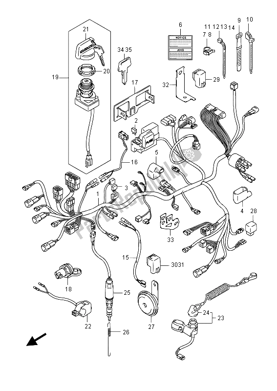 All parts for the Wiring Harness of the Suzuki LT F 400F Kingquad FSI 4X4 2015