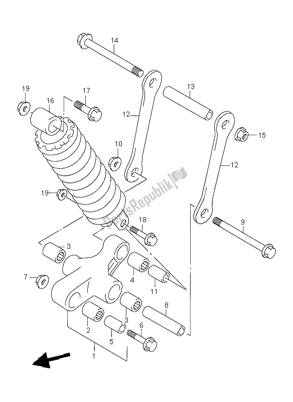 Todas las partes para Palanca De Amortiguación Trasera de Suzuki VL 1500 Intruder LC 1999
