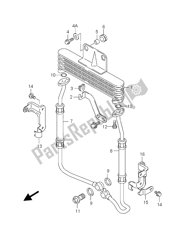 Todas las partes para Enfriador De Aceite de Suzuki GS 500 2003