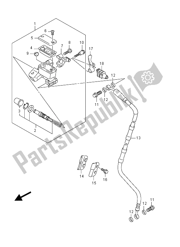 Toutes les pièces pour le Maître-cylindre Avant du Suzuki RM Z 450 2012