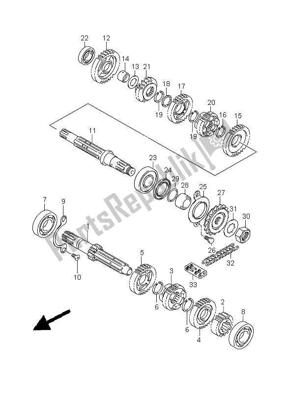 All parts for the Transmission of the Suzuki VL 250 Intruder 2007