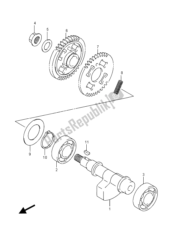 Alle onderdelen voor de Crank Balancer van de Suzuki Burgman AN 400 AZA 2015