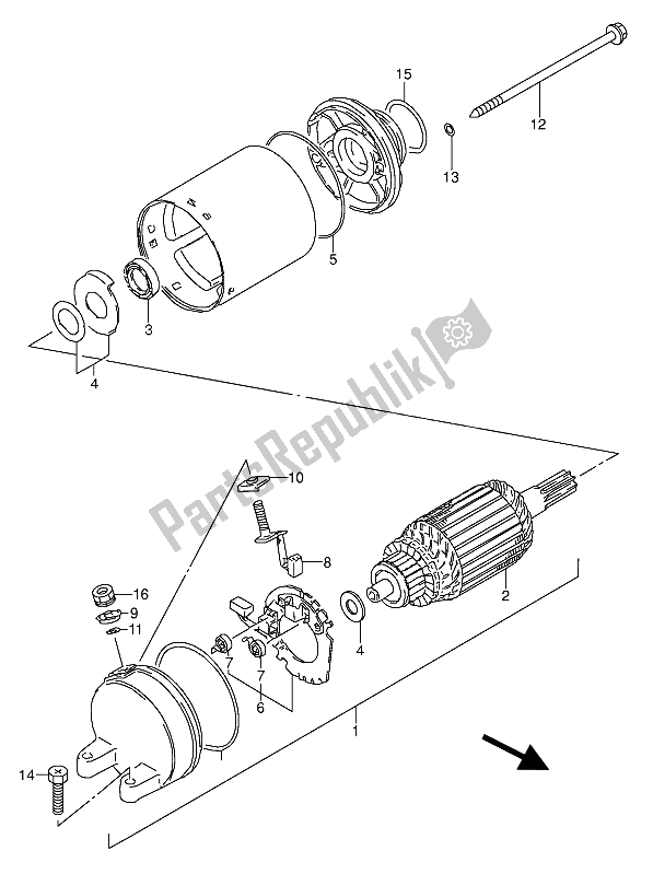 Tutte le parti per il Motore Di Avviamento del Suzuki GS 500 EU 1991