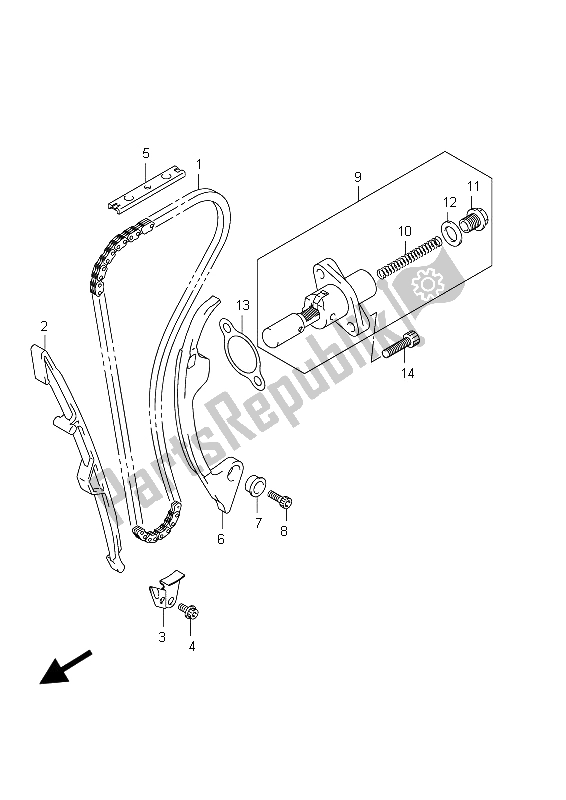 Todas as partes de Corrente De Cam do Suzuki RMX 450Z 2012