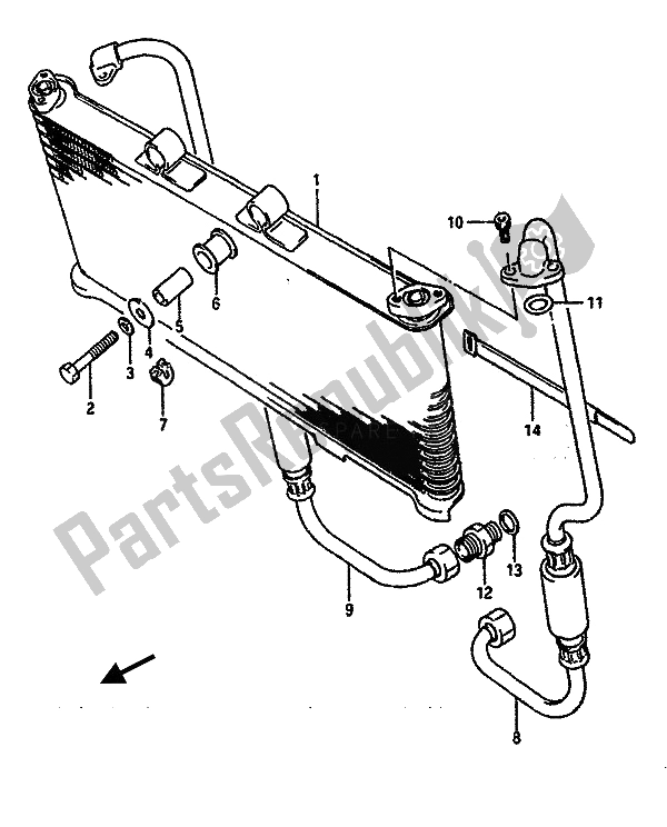 Todas las partes para Enfriador De Aceite de Suzuki GSX R 750 1989