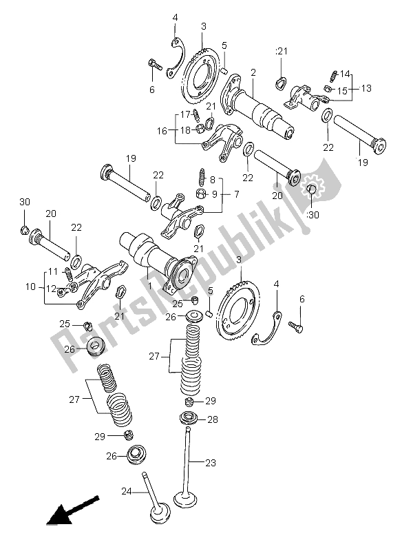 Toutes les pièces pour le Arbre à Cames Et Soupape du Suzuki VS 800 Intruder 2003