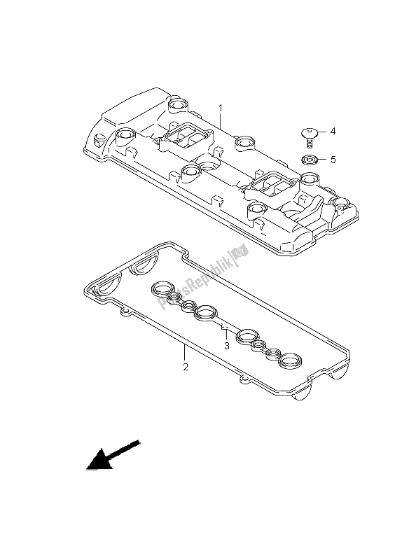 All parts for the Cylinder Head Cover of the Suzuki GSX 1300R Hayabusa 2009