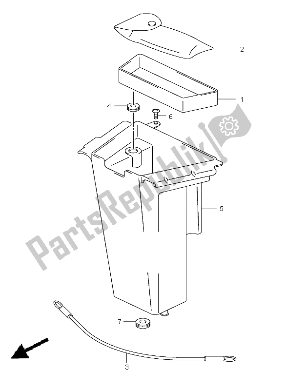 All parts for the Luggage Box of the Suzuki VL 250 Intruder 2005