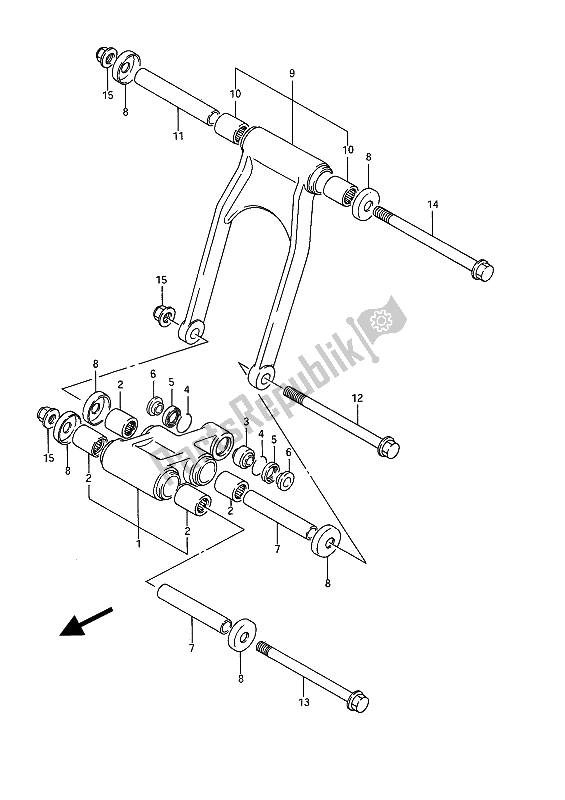 Tutte le parti per il Leva Del Cuscino Posteriore del Suzuki GSX 1100F 1988