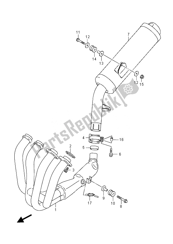 Tutte le parti per il Silenziatore del Suzuki GSX 1250 FA 2014