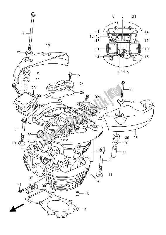 Tutte le parti per il Testata (posteriore) del Suzuki VZ 800 Intruder 2014