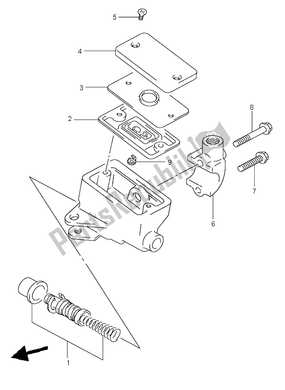 All parts for the Front Master Cylinder (sv650) of the Suzuki SV 650 NS 2001