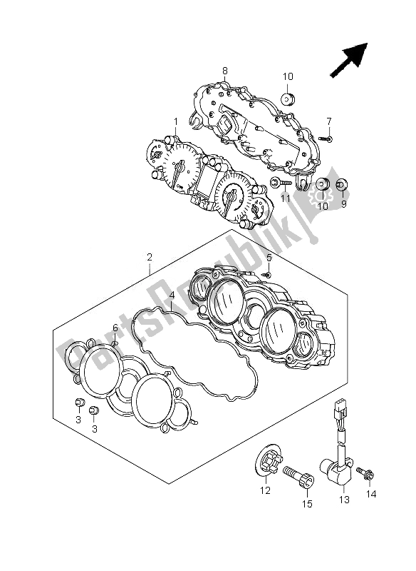 All parts for the Speedometer of the Suzuki GSX 1300R Hayabusa 2010