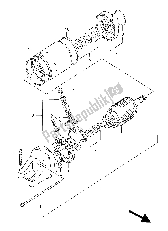 Todas las partes para Motor De Arranque de Suzuki GSF 1200 Nssa Bandit 2000