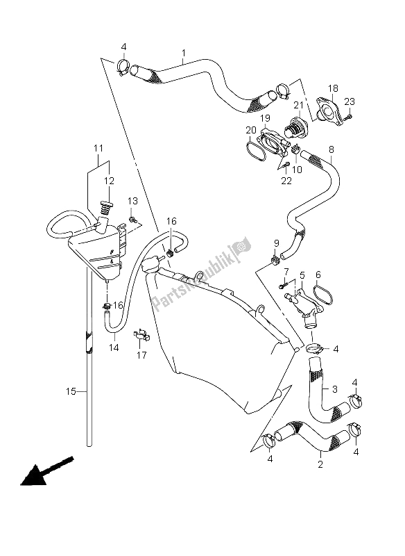 Todas las partes para Manguera Del Radiador de Suzuki GSX R 750 2009