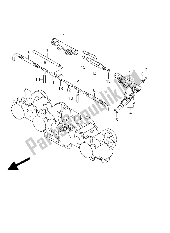 Tutte le parti per il Tubo Flessibile Del Corpo Farfallato E Giunto del Suzuki GSX 1250 FA 2011