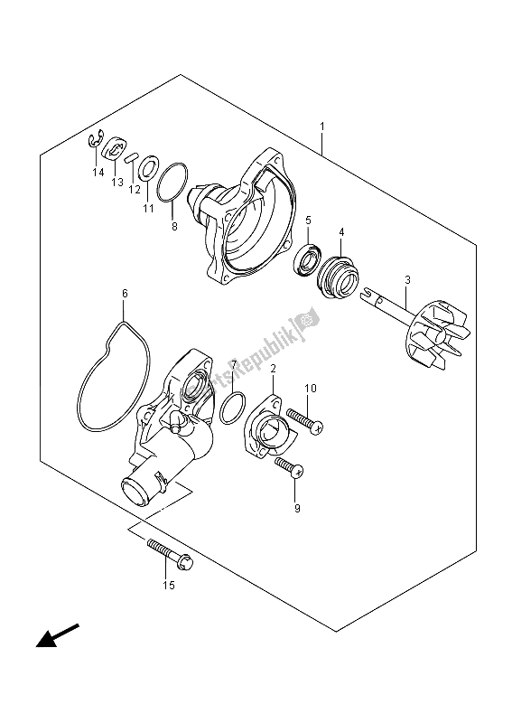 Tutte le parti per il Pompa Dell'acqua del Suzuki VL 1500T Intruder 2015