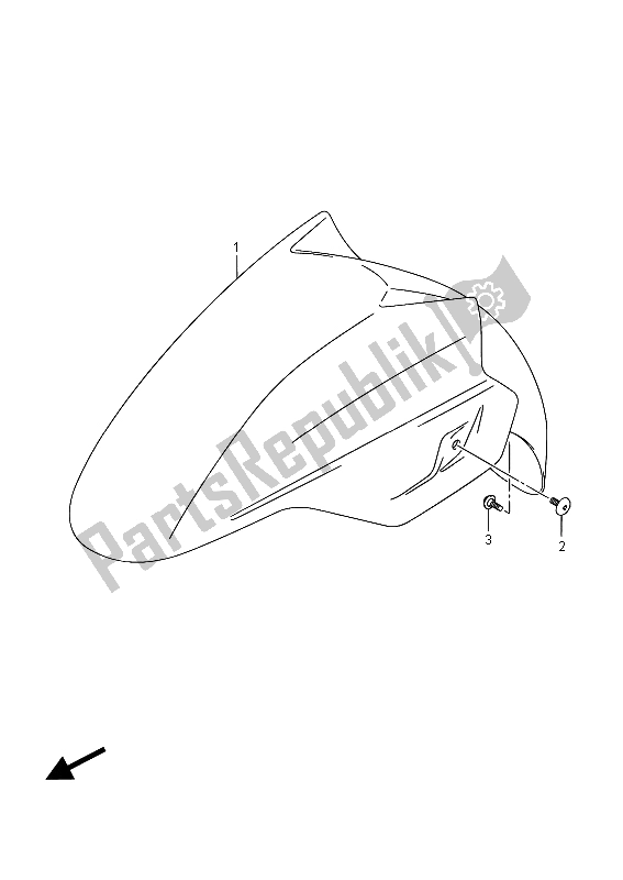 All parts for the Front Fender (an400za E02) of the Suzuki Burgman AN 400 AZA 2015