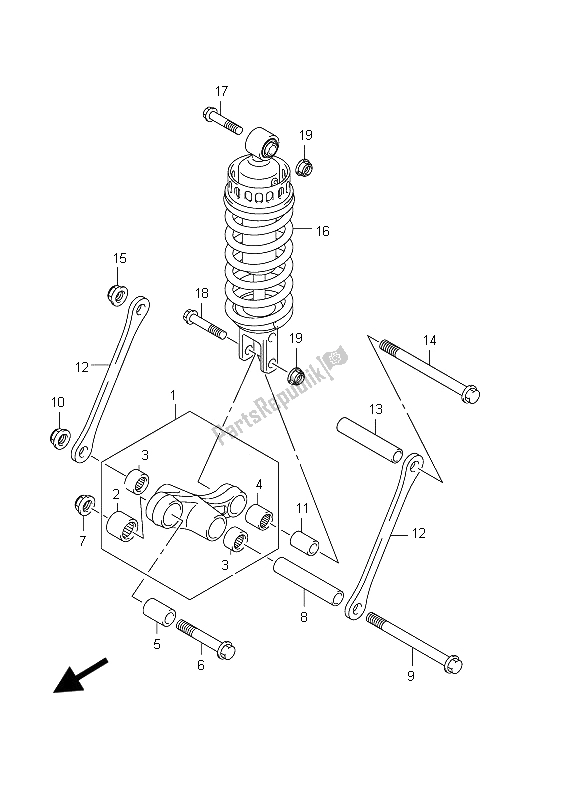 All parts for the Rear Cushion Lever (gsx650fua E21) of the Suzuki GSX 650 FA 2012