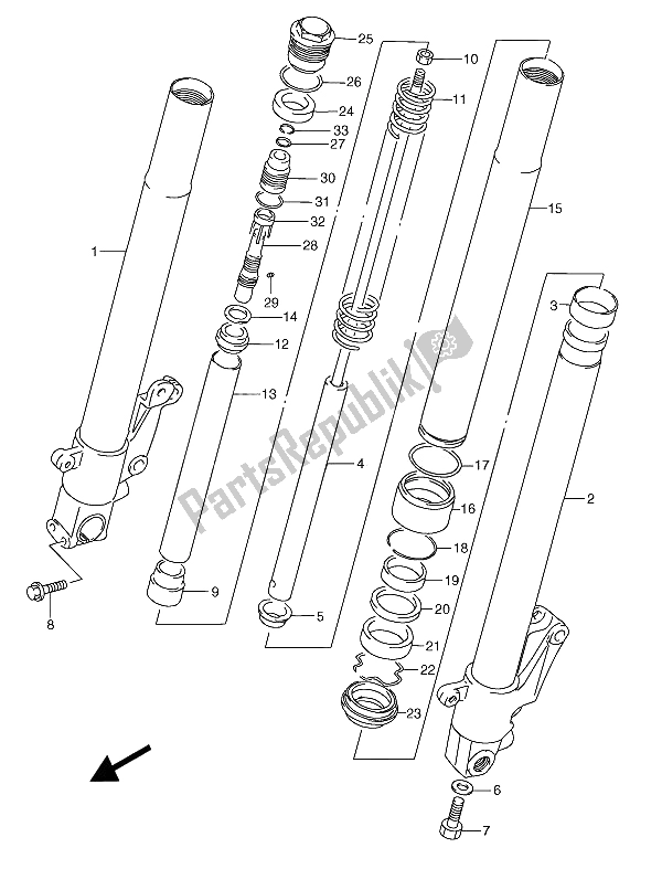 Todas las partes para Amortiguador Delantero de Suzuki RGV 250 1991