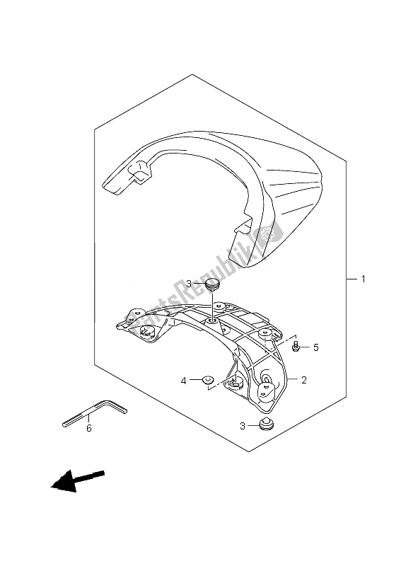 All parts for the Seat Tail Box of the Suzuki VZR 1800 Rnzr M Intruder 2010