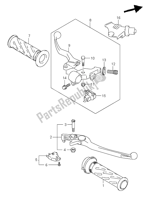 Tutte le parti per il Leva Della Maniglia del Suzuki GSF 650 Nsnasa Bandit 2005