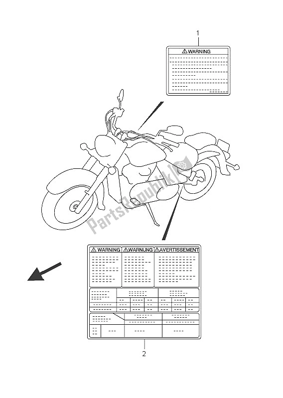 Tutte le parti per il Etichetta (vl800cue E19) del Suzuki C 800 VL Intruder 2011