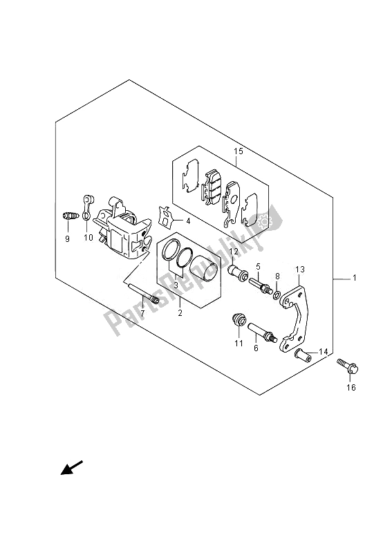 Toutes les pièces pour le étrier Arrière du Suzuki UH 200A Burgman 2014