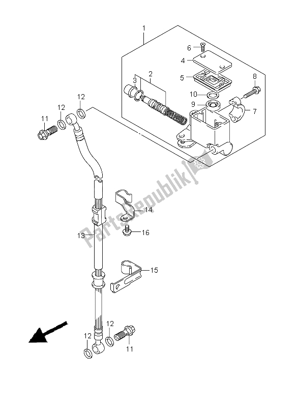 All parts for the Front Master Cylinder of the Suzuki RV 125 Vanvan 2009