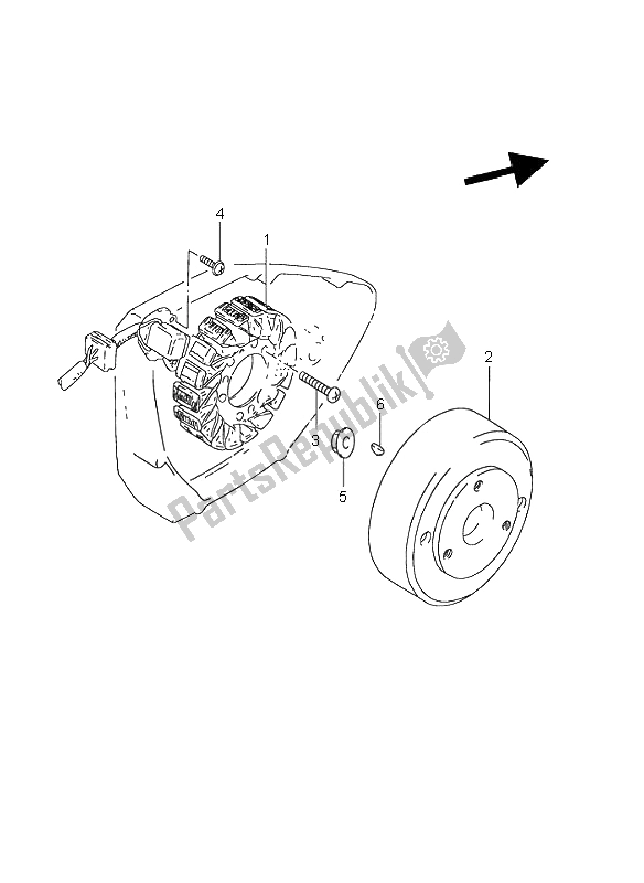 Tutte le parti per il Magnete del Suzuki GN 125E 1995