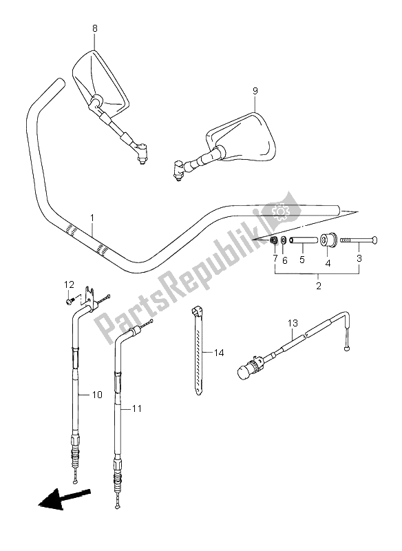 Tutte le parti per il Manubrio del Suzuki VL 1500 Intruder LC 1999