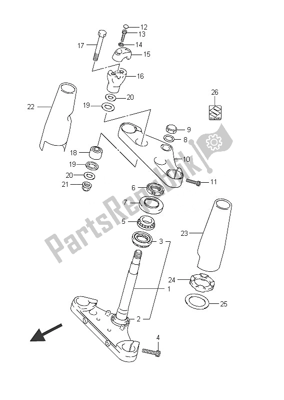 All parts for the Steering Stem (vl800c E24) of the Suzuki C 800 VL Intruder 2011