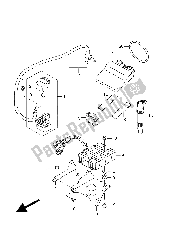 All parts for the Electrical of the Suzuki GSX 1250 FA 2011