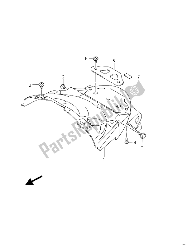 All parts for the Rear Fender Extension of the Suzuki VZR 1800 NZR M Intruder 2011