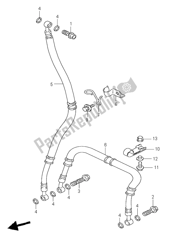 Tutte le parti per il Tubo Freno Anteriore del Suzuki GSX R 1100W 1998