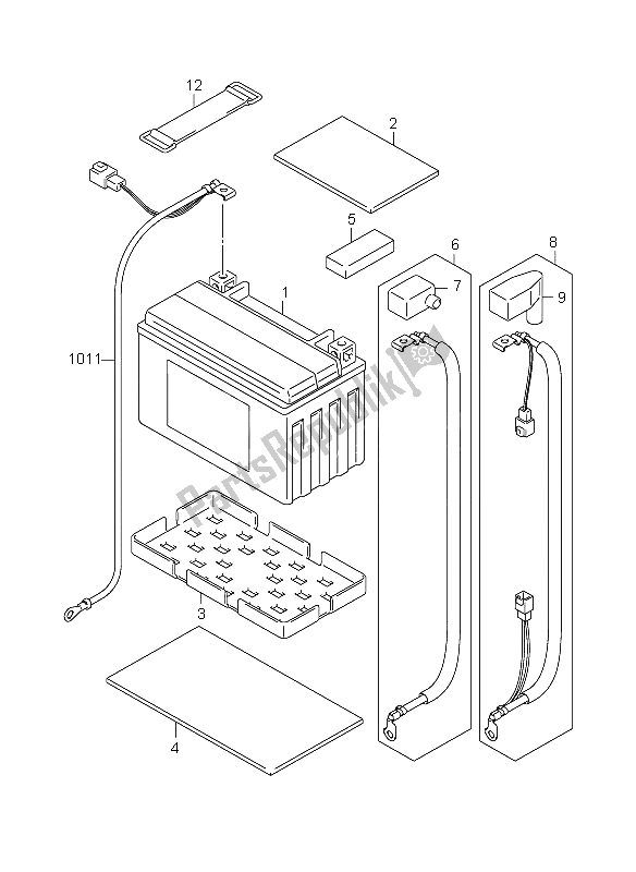 Todas las partes para Batería de Suzuki GSF 650 Nsnasa Bandit 2006