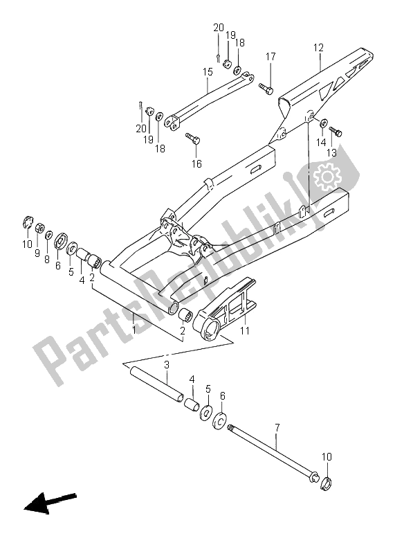 Todas las partes para Brazo Oscilante Trasero de Suzuki GSX 600F 1995