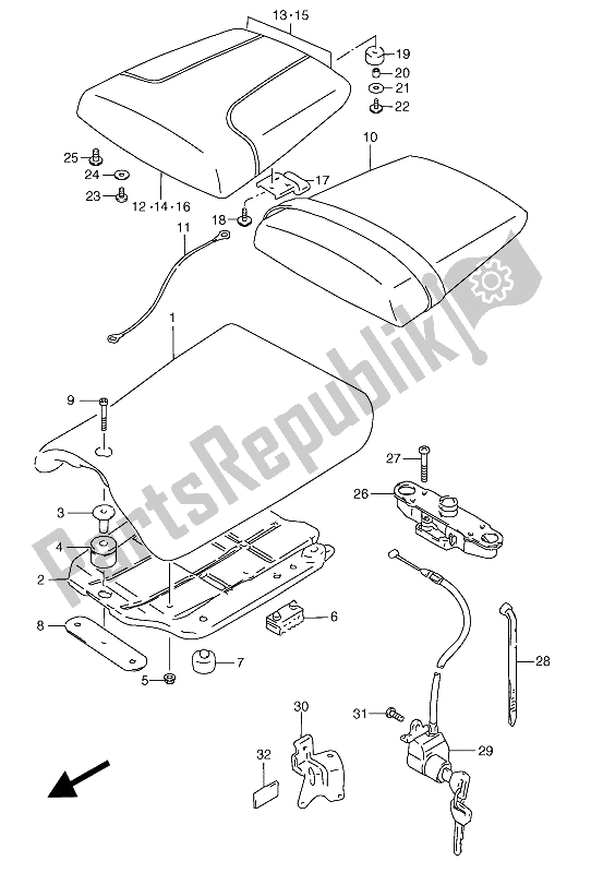 Tutte le parti per il Posto A Sedere del Suzuki RGV 250 1991