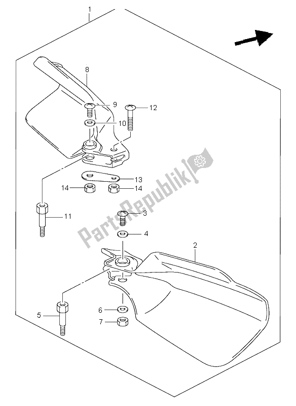 Todas las partes para Cubierta De Nudillos (opcional) de Suzuki DR Z 400S 2003